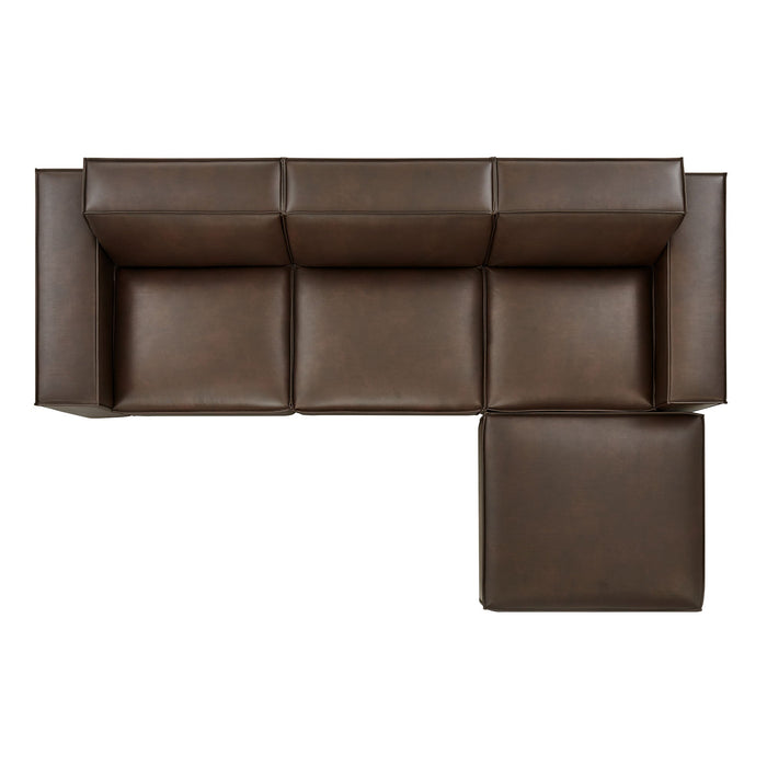 Restore 4-Piece Vegan Leather Modular Sofa Set with Ottoman by Modway - view 23