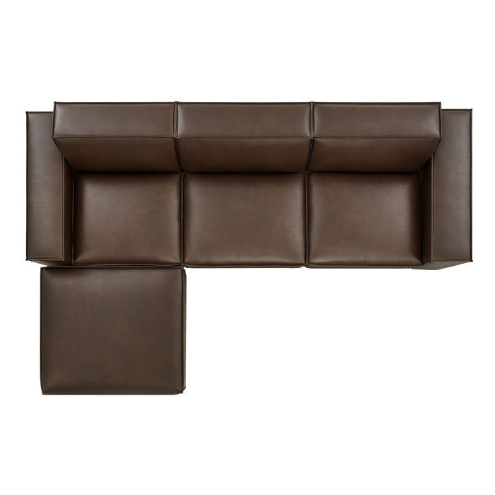 Restore 4-Piece Vegan Leather Modular Sofa Set with Ottoman by Modway - view 24