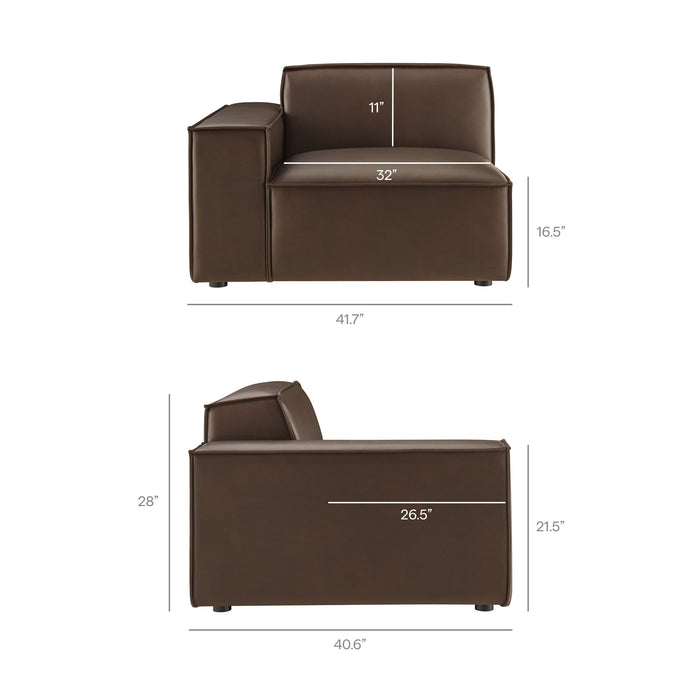 Restore 4-Piece Vegan Leather Modular Sofa Set with Ottoman by Modway - view 16