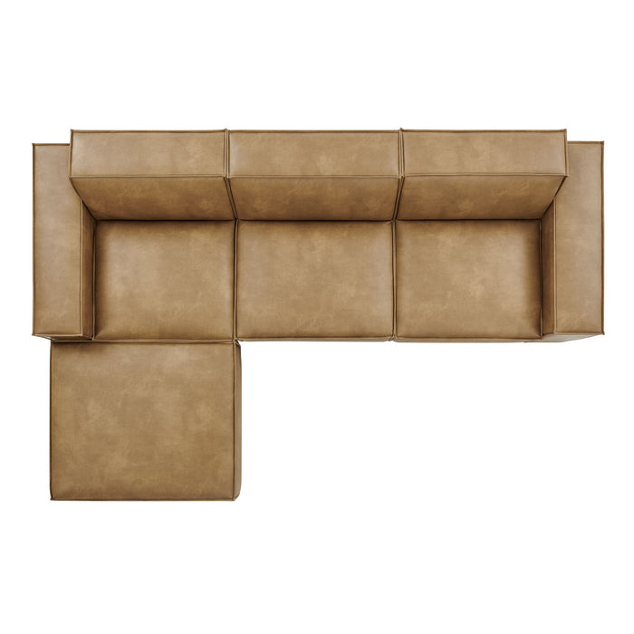 Restore 4-Piece Vegan Leather Modular Sofa Set with Ottoman by Modway - control panel detail