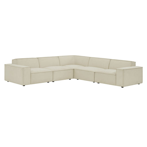 Restore 5-Piece Performance Fabric Upholstered Modular L-Shaped Sofa by Modway - angle view
