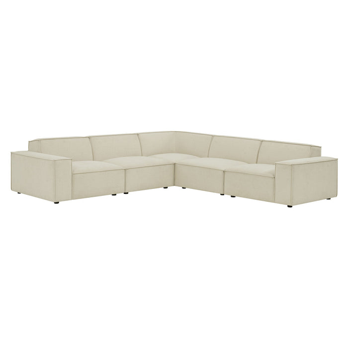 Restore 5-Piece Performance Fabric Upholstered Modular L-Shaped Sofa by Modway - angle view