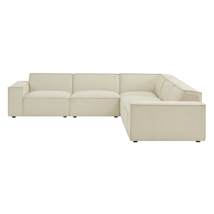 Restore 5-Piece Performance Fabric Upholstered Modular L-Shaped Sofa by Modway - interior view