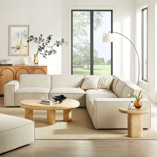 Restore 5-Piece Performance Fabric Upholstered Modular L-Shaped Sofa by Modway - front view