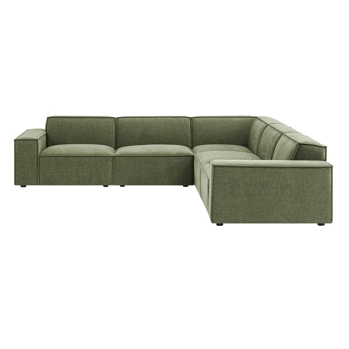 Restore 5-Piece Performance Fabric Upholstered Modular L-Shaped Sofa sectional sofa back view