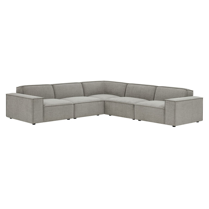 Restore 5-Piece Performance Fabric Upholstered Modular L-Shaped Sofa sectional sofa side view