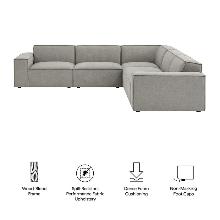 Restore 5-Piece Performance Fabric Upholstered Modular L-Shaped Sofa sectional sofa detail close-up