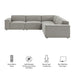 Restore 5-Piece Performance Fabric Upholstered Modular L-Shaped Sofa sectional sofa detail close-up