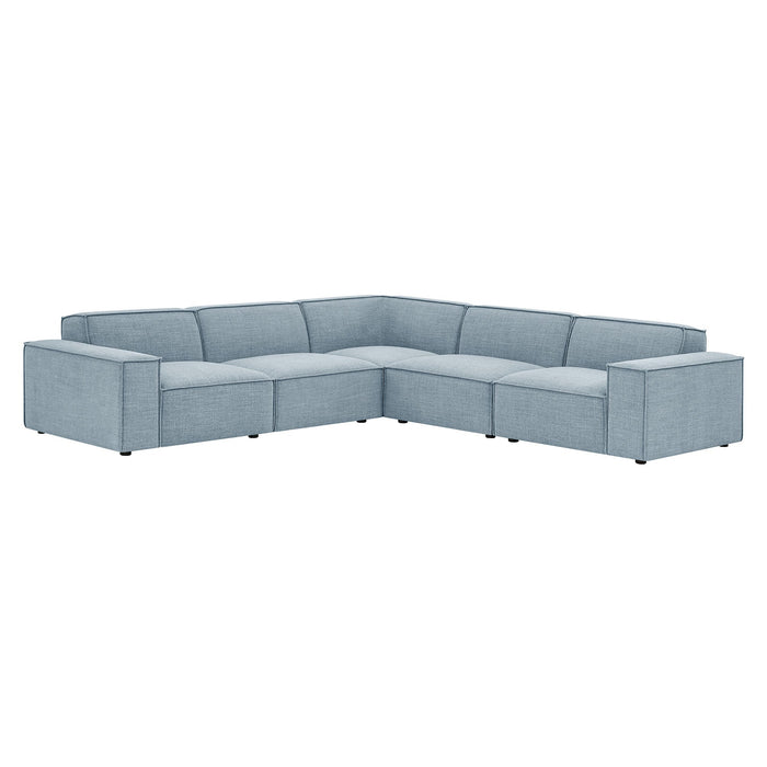 Restore 5-Piece Performance Fabric Upholstered Modular L-Shaped Sofa by Modway - installation view