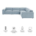Restore 5-Piece Performance Fabric Upholstered Modular L-Shaped Sofa by Modway - product label