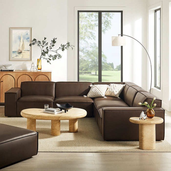 Restore 5-Piece Vegan Leather Modular L-Shaped Sofa by Modway - control panel detail