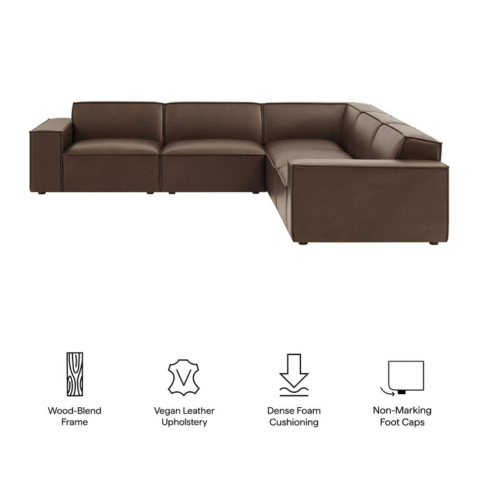 Restore 5-Piece Vegan Leather Modular L-Shaped Sofa by Modway - installation view