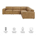Restore 5-Piece Vegan Leather Modular L-Shaped Sofa by Modway - side view