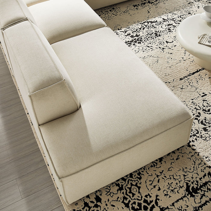 Restore 4-Piece Performance Fabric Upholstered Modular L-Shaped Armless Sectional Sofa by Modway - top view