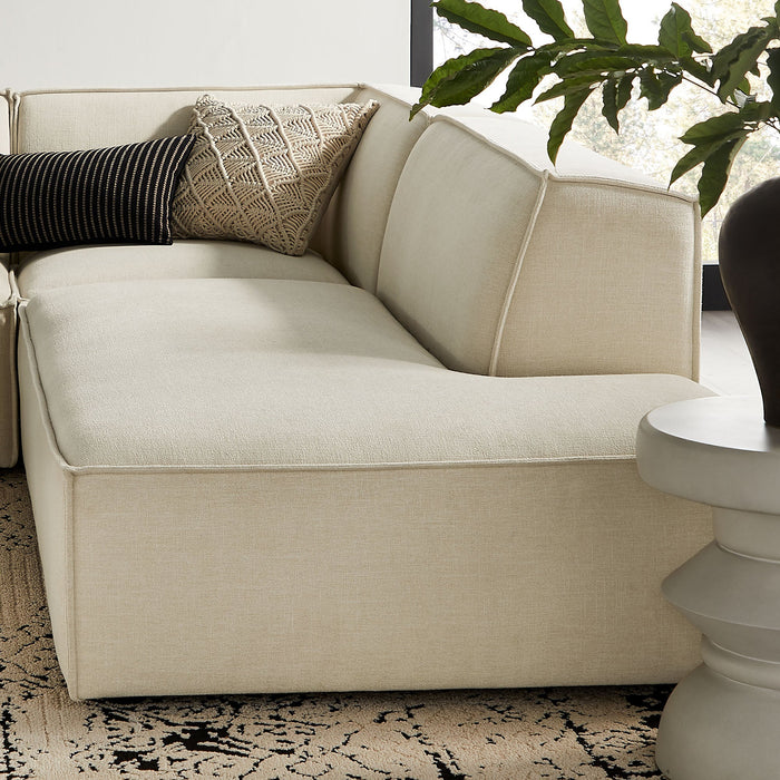 Restore 4-Piece Performance Fabric Upholstered Modular L-Shaped Armless Sectional Sofa by Modway - feature highlight