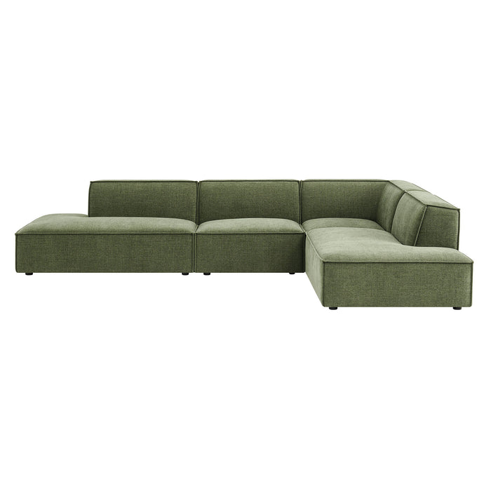 Restore 4-Piece Performance Fabric Upholstered Modular L-Shaped Armless Sectional Sofa sectional sofa detail close-up