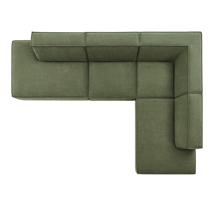 Restore 4-Piece Performance Fabric Upholstered Modular L-Shaped Armless Sectional Sofa sectional sofa lifestyle shot