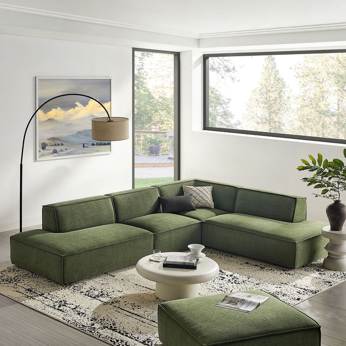 Restore 4-Piece Performance Fabric Upholstered Modular L-Shaped Armless Sectional Sofa by Modway - view 25