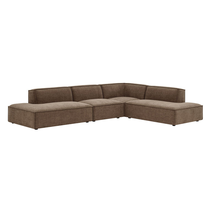 Restore 4-Piece Performance Fabric Upholstered Modular L-Shaped Armless Sectional Sofa sectional sofa side view