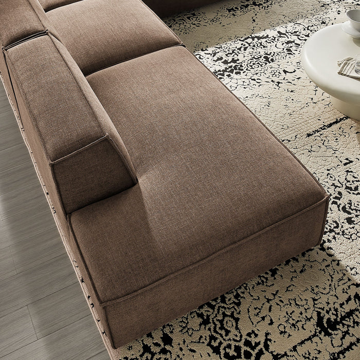 Restore 4-Piece Performance Fabric Upholstered Modular L-Shaped Armless Sectional Sofa sectional sofa side view
