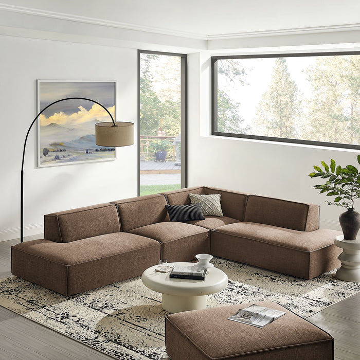Restore 4-Piece Performance Fabric Upholstered Modular L-Shaped Armless Sectional Sofa sectional sofa