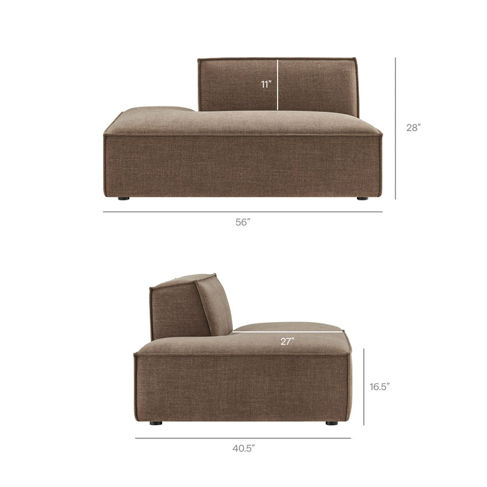 Restore 4-Piece Performance Fabric Upholstered Modular L-Shaped Armless Sectional Sofa sectional sofa dimensions and