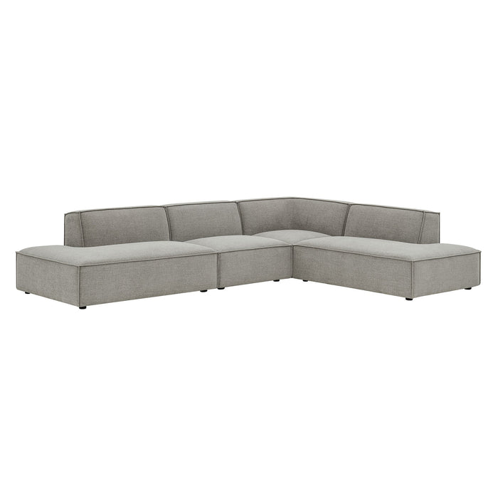 Restore 4-Piece Performance Fabric Upholstered Modular L-Shaped Armless Sectional Sofa sectional sofa angle view