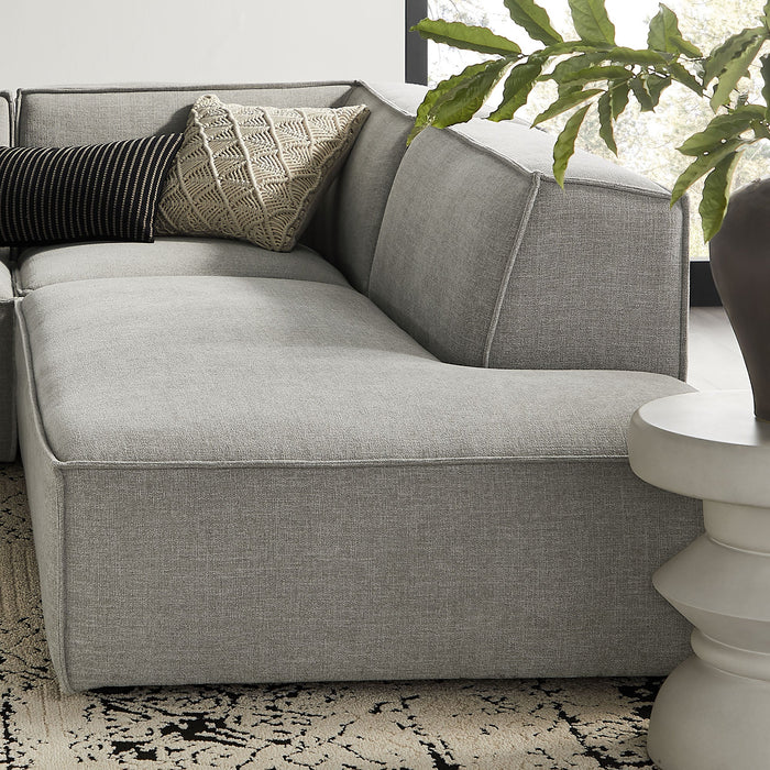 Restore 4-Piece Performance Fabric Upholstered Modular L-Shaped Armless Sectional Sofa sectional sofa dimensions and