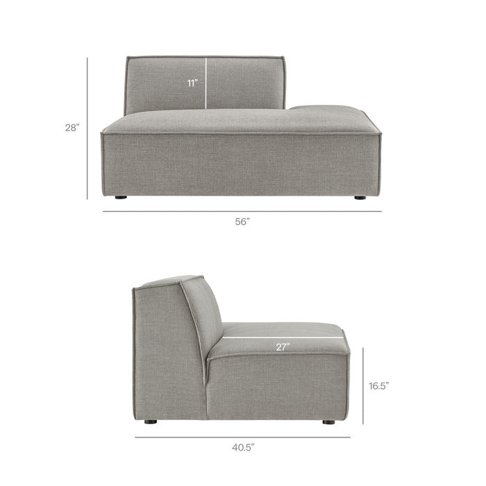 Restore 4-Piece Performance Fabric Upholstered Modular L-Shaped Armless Sectional Sofa sectional sofa lifestyle shot