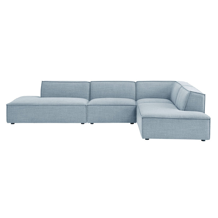 Restore 4-Piece Performance Fabric Upholstered Modular L-Shaped Armless Sectional Sofa by Modway - view 23