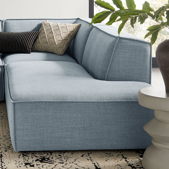 Restore 4-Piece Performance Fabric Upholstered Modular L-Shaped Armless Sectional Sofa by Modway - view 21