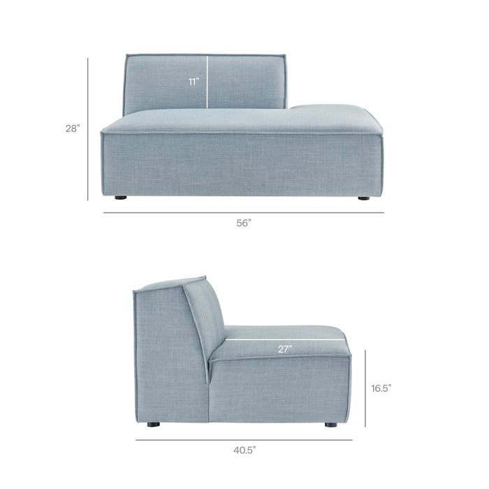 Restore 4-Piece Performance Fabric Upholstered Modular L-Shaped Armless Sectional Sofa by Modway - view 20