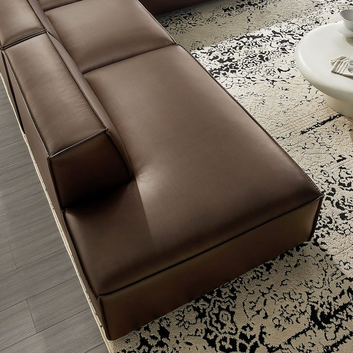 Restore 4-Piece Vegan Leather Modular L-Shaped Armless Sectional Sofa by Modway - view 20