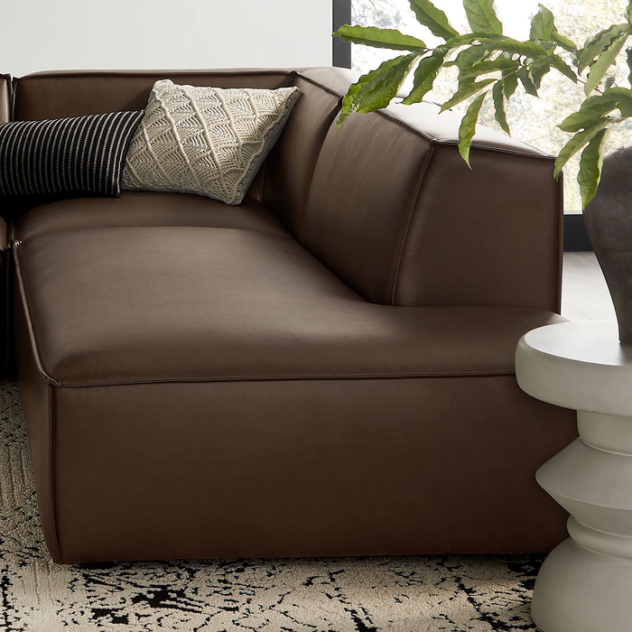 Restore 4-Piece Vegan Leather Modular L-Shaped Armless Sectional Sofa by Modway - view 19
