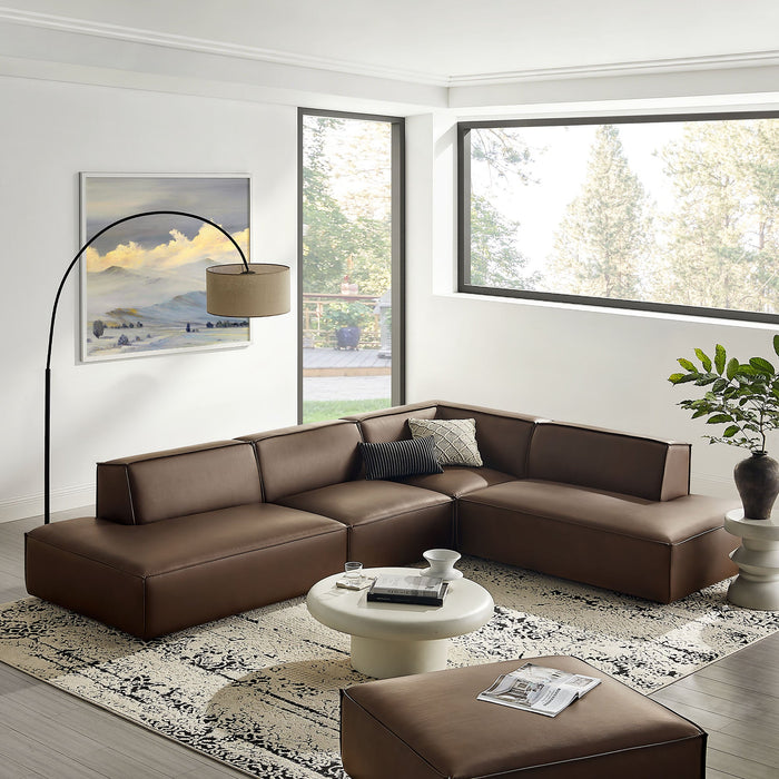 Restore 4-Piece Vegan Leather Modular L-Shaped Armless Sectional Sofa by Modway - control panel detail