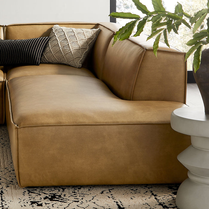 Restore 4-Piece Vegan Leather Modular L-Shaped Armless Sectional Sofa by Modway - alternate view