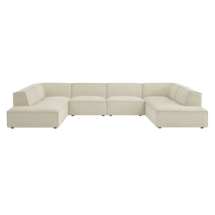 Restore 6-Piece Performance Fabric Upholstered U-Shaped Sectional Sofa by Modway - interior view