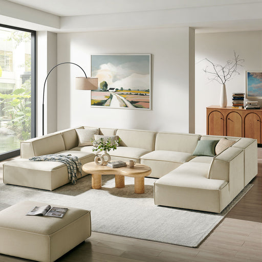 Restore 6-Piece Performance Fabric Upholstered U-Shaped Sectional Sofa by Modway - front view