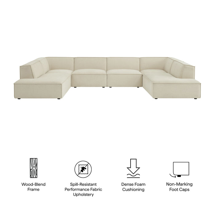 Restore 6-Piece Performance Fabric Upholstered U-Shaped Sectional Sofa by Modway - side view