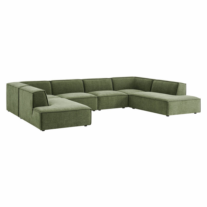 Restore 6-Piece Performance Fabric Upholstered U-Shaped Sectional Sofa sectional sofa side view
