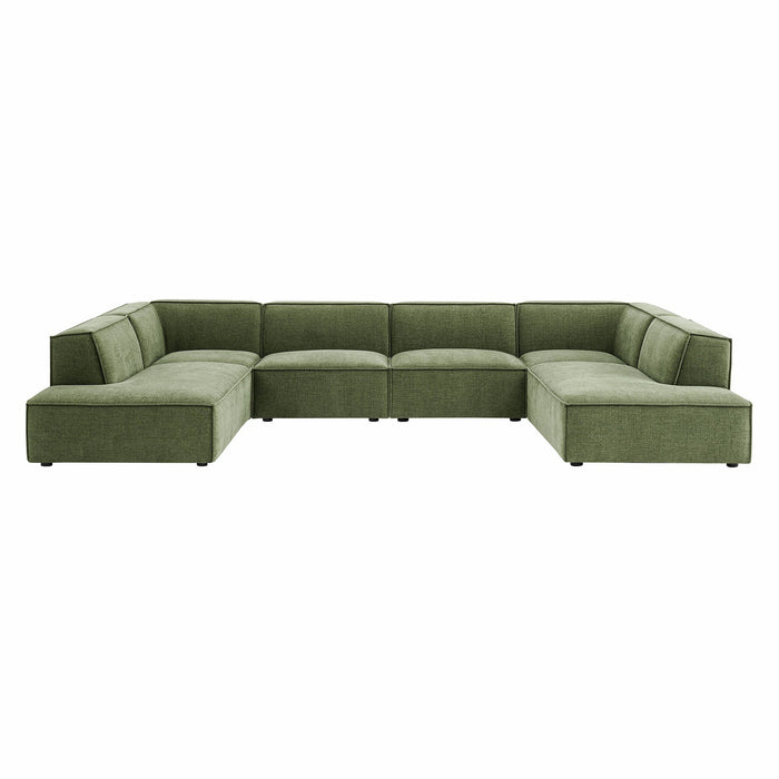 Restore 6-Piece Performance Fabric Upholstered U-Shaped Sectional Sofa sectional sofa detail close-up