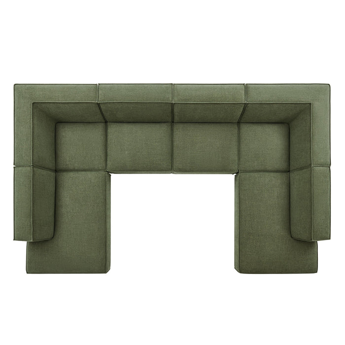 Restore 6-Piece Performance Fabric Upholstered U-Shaped Sectional Sofa sectional sofa lifestyle shot