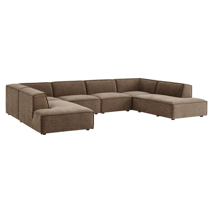 Restore 6-Piece Performance Fabric Upholstered U-Shaped Sectional Sofa sectional sofa angle view