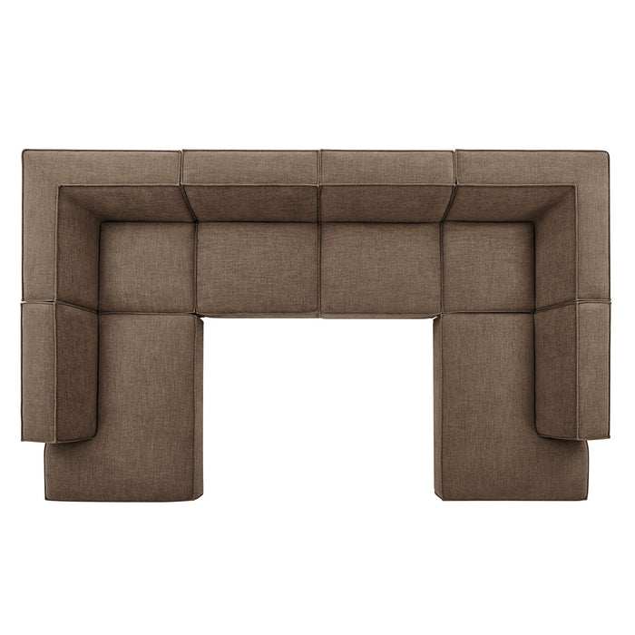 Restore 6-Piece Performance Fabric Upholstered U-Shaped Sectional Sofa sectional sofa seating detail