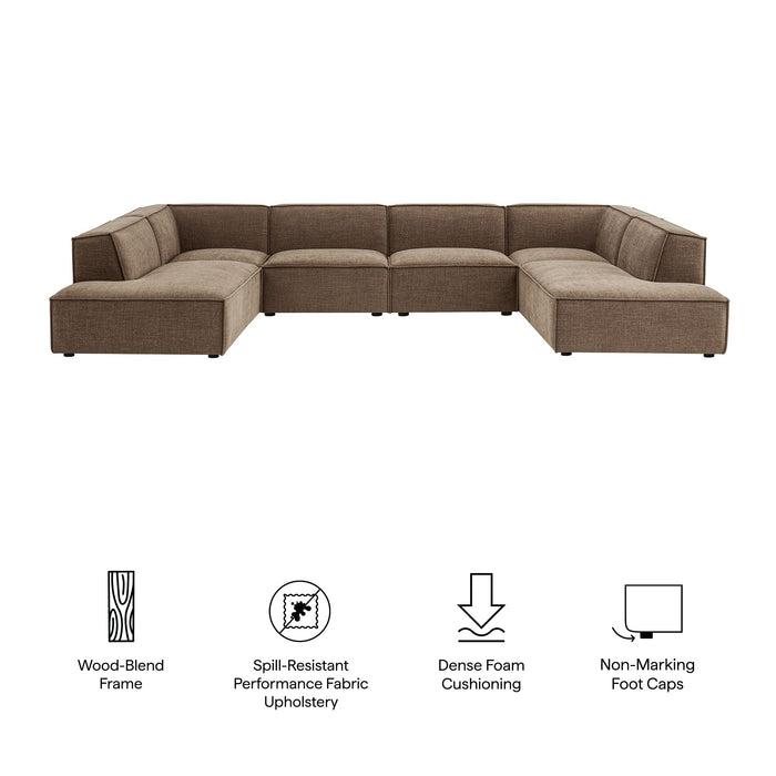 Restore 6-Piece Performance Fabric Upholstered U-Shaped Sectional Sofa sectional sofa back view