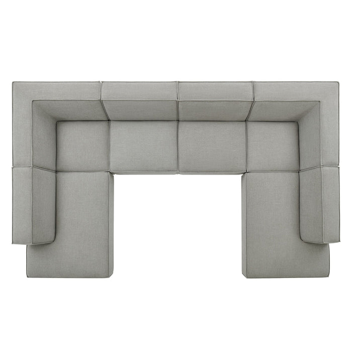 Restore 6-Piece Performance Fabric Upholstered U-Shaped Sectional Sofa sectional sofa lifestyle shot