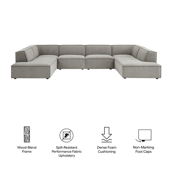 Restore 6-Piece Performance Fabric Upholstered U-Shaped Sectional Sofa by Modway - view 27