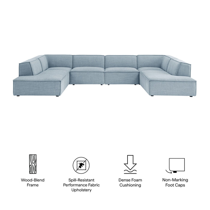 Restore 6-Piece Performance Fabric Upholstered U-Shaped Sectional Sofa by Modway - product label