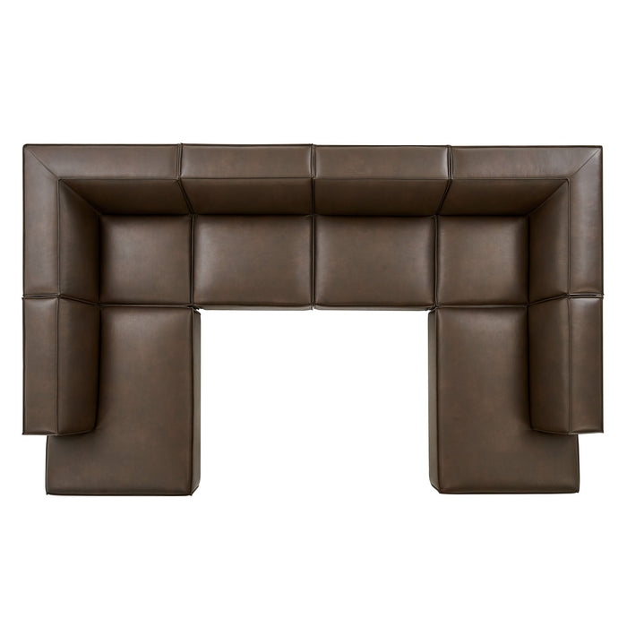 Restore 6-Piece Vegan Leather U-Shaped Armless Sectional Sofa by Modway - view 22