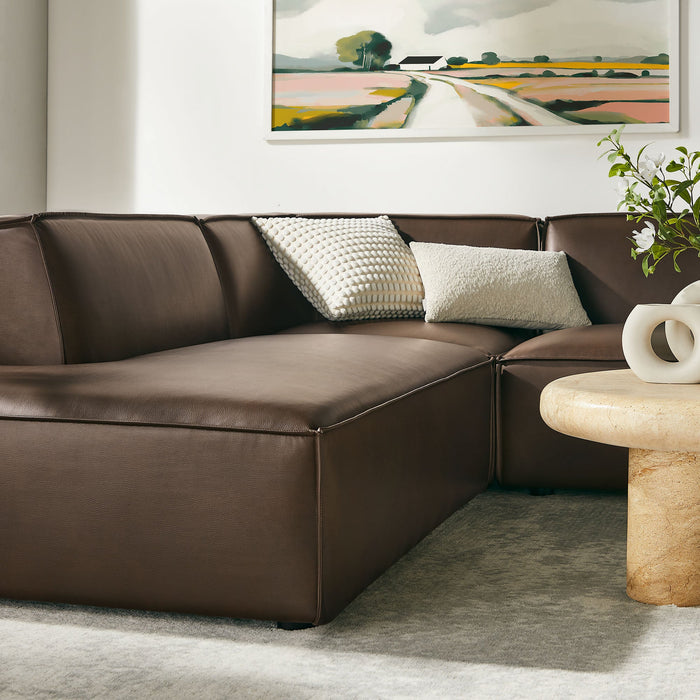 Restore 6-Piece Vegan Leather U-Shaped Armless Sectional Sofa by Modway - view 19